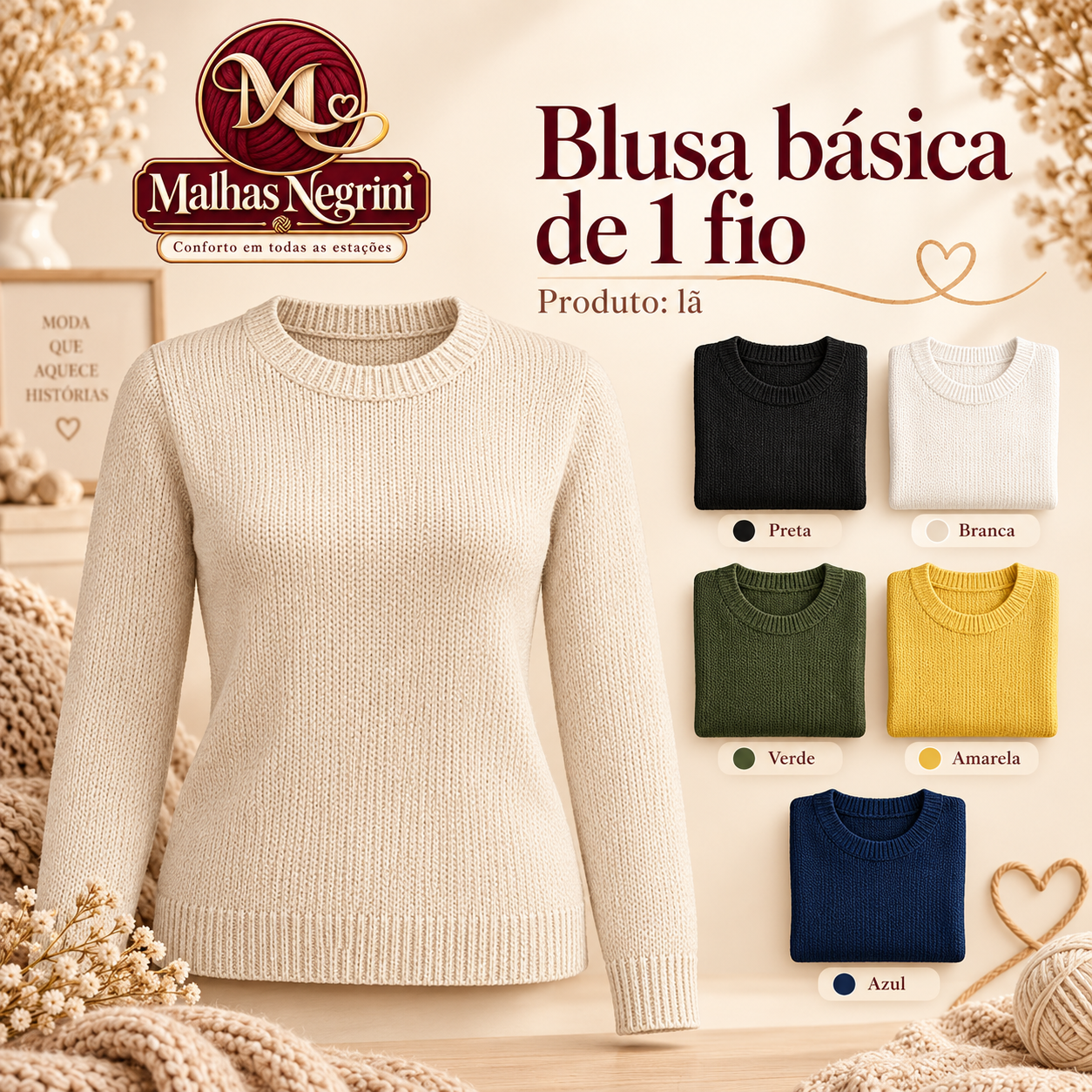 Blusa básica de 1 fio